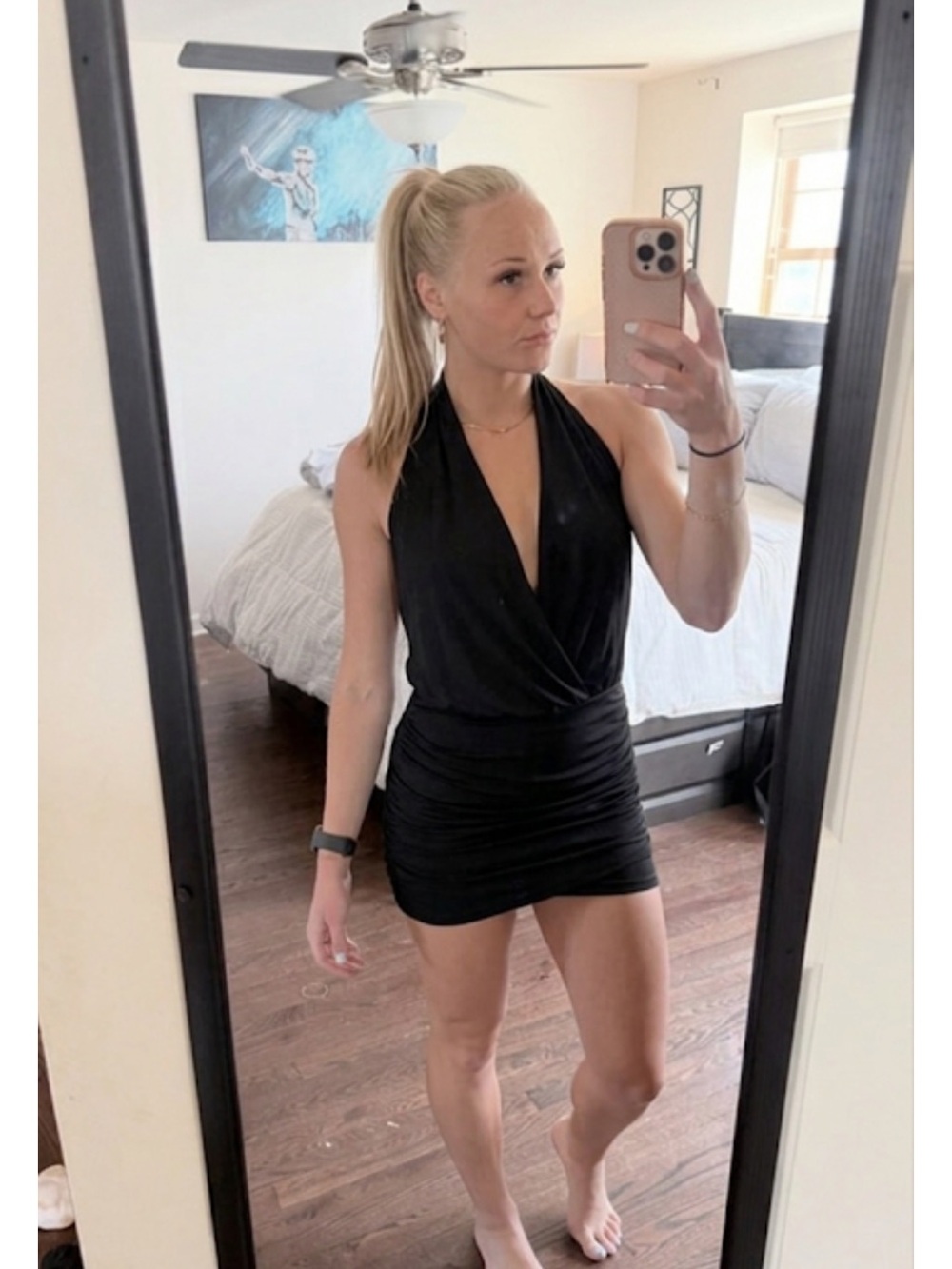 Garage Black Halter Mini Dress